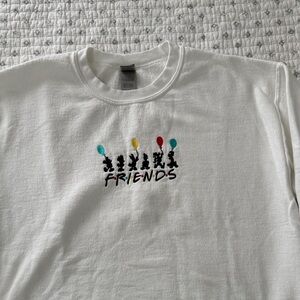 Gildan White Friends Graphic Sweatshirt